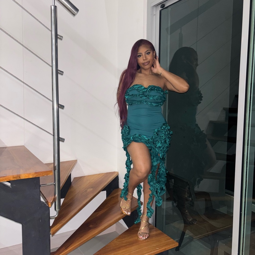 Strapless Teal Dress